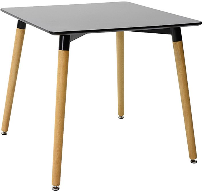 292-000107 Τραπέζι Natali pakoworld μαύρο MDF με πόδια σε φυσική απόχρωση 80x80x76εκ - Image 1