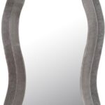 Καθρέπτης Glinde Inart βελούδο σε γκρι απόχρωση 50x3.3x150εκ