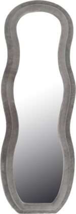Καθρέπτης Glinde Inart βελούδο σε γκρι απόχρωση 50x3.3x150εκ