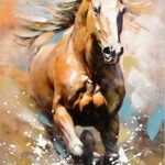 Πίνακας σε καμβά Horse Inart 60x3x90εκ