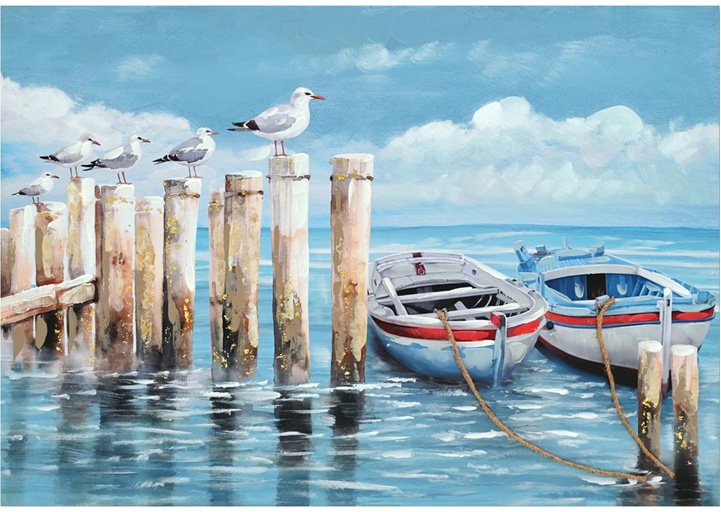 296-000051 Πίνακας σε καμβά Port Inart 100x3x70εκ - Image 1