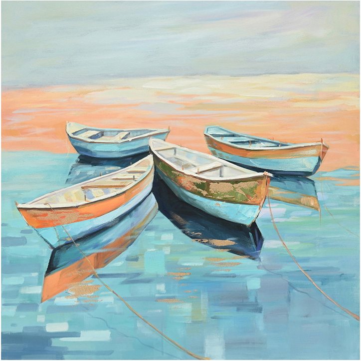 296-000061 Πίνακας σε καμβά Boatty Inart 100x3x100εκ - Image 1