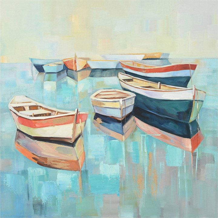 296-000062 Πίνακας σε καμβά Boatty Ι Inart 100x3x100εκ - Image 1