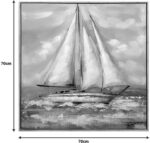 Πίνακας σε καμβά Siedo I Inart με πλαίσιο 70x3.5x70εκ - Image 2