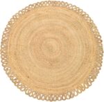 Χαλί Prejo Inart γιούτα σε φυσική απόχρωση Φ120x1εκ