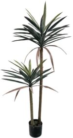 Διακοσμητικό φυτό Dracaena palm σε γλάστρα Inart πράσινο pp Υ125εκ