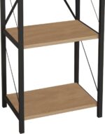 Βιβλιοθήκη Glase pakoworld oak μελαμίνης-μαύρο μέταλλο 40x30x150εκ - Image 3
