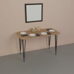 Τραπέζι Polkan pakoworld oak μελαμίνης-μαύρο μέταλλο 120x60x73εκ - Image 2