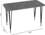 Τραπέζι Polkan pakoworld oak μελαμίνης-μαύρο μέταλλο 120x60x73εκ - Image 3
