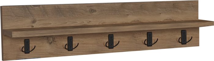 321-000054 Κρεμάστρα τοίχου Esform pakoworld oak μελαμίνης 80x11x18εκ - Image 1
