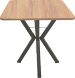 Τραπέζι Prestone pakoworld oak μελαμίνης-μαύρο μέταλλο 70x70x75εκ - Image 3