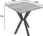 Τραπέζι Prestone pakoworld oak μελαμίνης-μαύρο μέταλλο 70x70x75εκ - Image 4