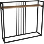 Κονσόλα Convida pakoworld oak με μαύρο μεταλλικό σκελετό 100x25x90εκ - Image 2