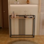 Κονσόλα Convida pakoworld oak με μαύρο μεταλλικό σκελετό 100x25x90εκ - Image 3