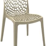 Καρέκλα στοιβαζόμενη Hush pakoworld pp σε cappuccino απόχρωση 41x53x80.5εκ