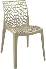 Καρέκλα στοιβαζόμενη Hush pakoworld pp σε cappuccino απόχρωση 41x53x80.5εκ