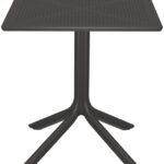 Τραπέζι Groovy pakoworld pp διατρητο ανθρακί 60x60x76εκ