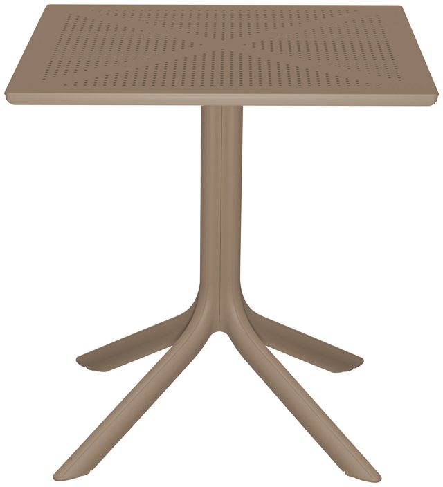 326-000057 Τραπέζι Groovy pakoworld pp διατρητο cappuccino 60x60x76εκ - Image 1