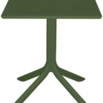Τραπέζι Groovy pakoworld pp διατρητο σκούρο πράσινο 60x60x76εκ