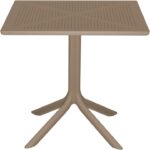 Τραπέζι Groovy pakoworld διατρητο pp cappuccino 80x80x74εκ