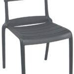 Καρέκλα Almea pakoworld στοιβαζόμενη pp ανθρακί 42.5x55.5x82εκ