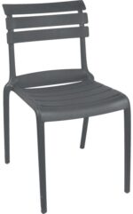 Καρέκλα Almea pakoworld στοιβαζόμενη pp ανθρακί 42.5x55.5x82εκ