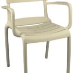 Πολυθρόνα Almea pakoworld στοιβαζόμενη pp cappuccino 58x56x82εκ