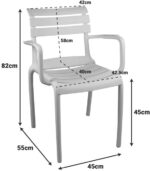 Πολυθρόνα Almea pakoworld στοιβαζόμενη pp cappuccino 58x56x82εκ - Image 5