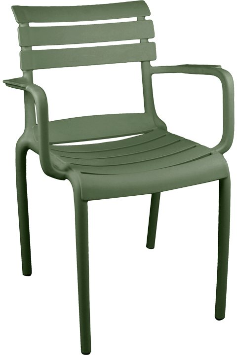 326-000067 Πολυθρόνα Almea pakoworld στοιβαζόμενη pp λαδί 58x56x82εκ - Image 1