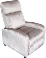 Πολυθρόνα relax Norva pakoworld βελούδο σε γκρι απόχρωση 68.5x86x100εκ