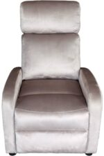 Πολυθρόνα relax Norva pakoworld βελούδο σε γκρι απόχρωση 68.5x86x100εκ - Image 3