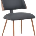 Καρέκλα Ubane pakoworld μαύρο pu-πόδι καρυδί μέταλλο 53x62.5x85εκ