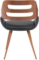 Πολυθρόνα Fern pakoworld PU μαύρο-ξύλο καρυδί απόχρωση 52x59x80εκ - Image 5