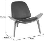 Πολυθρόνα Vilma pakoworld PU μαύρο- plywood καρυδί 90x76.5x74.5εκ - Image 6