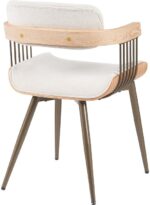 Πολυθρόνα Cameo pakoworld μέταλλο μπρονζέ-white-wash ξύλο-μπέζ ύφασμα 53x49.5x75.5εκ - Image 2