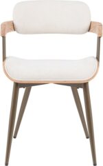 Πολυθρόνα Cameo pakoworld μέταλλο μπρονζέ-white-wash ξύλο-μπέζ ύφασμα 53x49.5x75.5εκ - Image 4