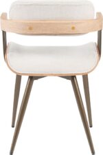 Πολυθρόνα Cameo pakoworld μέταλλο μπρονζέ-white-wash ξύλο-μπέζ ύφασμα 53x49.5x75.5εκ - Image 5