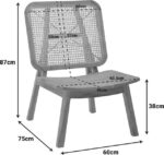 Πολυθρόνα Viborg pakoworld φυσικό teak ξύλο-φυσικό rattan 60x75x87εκ - Image 2
