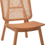 Πολυθρόνα Viborg pakoworld φυσικό teak ξύλο-φυσικό rattan 60x75x87εκ