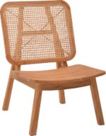 Πολυθρόνα Viborg pakoworld φυσικό teak ξύλο-φυσικό rattan 60x75x87εκ