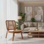 Πολυθρόνα Viborg pakoworld φυσικό teak ξύλο-φυσικό rattan 60x75x87εκ - Image 3