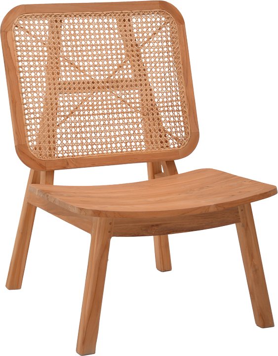 335-000003 Πολυθρόνα Viborg pakoworld φυσικό teak ξύλο-φυσικό rattan 60x75x87εκ - Image 1