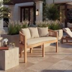 Καναπές τριθέσιος Coren pakoworld φυσικό teak ξύλο 150x61x87εκ - Image 2