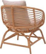 Πολυθρόνα Caxen pakoworld φυσικό rattan-λευκό μαξιλάρι 72x63x75εκ - Image 4