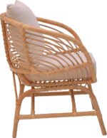 Πολυθρόνα Caxen pakoworld φυσικό rattan-λευκό μαξιλάρι 72x63x75εκ - Image 5