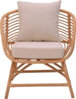 Πολυθρόνα Caxen pakoworld φυσικό rattan-λευκό μαξιλάρι 72x63x75εκ - Image 6