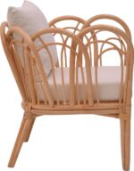 Πολυθρόνα Tania pakoworld φυσικό rattan-λευκό μαξιλάρι 76x76x76εκ - Image 4
