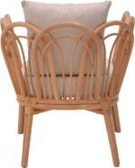 Πολυθρόνα Tania pakoworld φυσικό rattan-λευκό μαξιλάρι 76x76x76εκ - Image 6