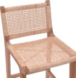 Σκαμπό μπαρ μεσαίου ύψους Sponze pakoworld teak ξύλο-φυσικό rattan σε φυσική απόχρωση 40x47x89εκ - Image 6