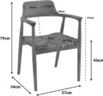Πολυθρόνα Denverone pakoworld φυσικό teak ξύλο και ψάθα 57x54x79εκ - Image 2